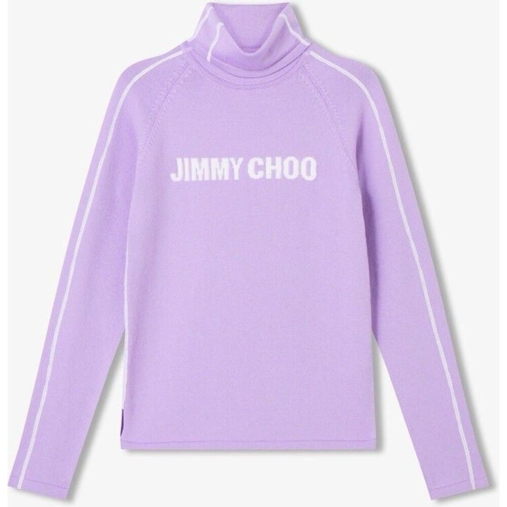 Jimmy Choo Lilac Wool Turtleneck Ski Sweater XS Wisteria Purple